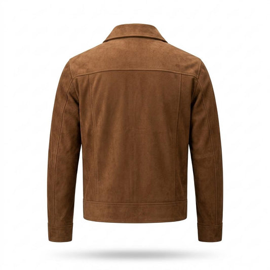 Lederjacken Outlet24 - Lakam | Taillenlange Veloursartige Wildleder-Jacke Herren
