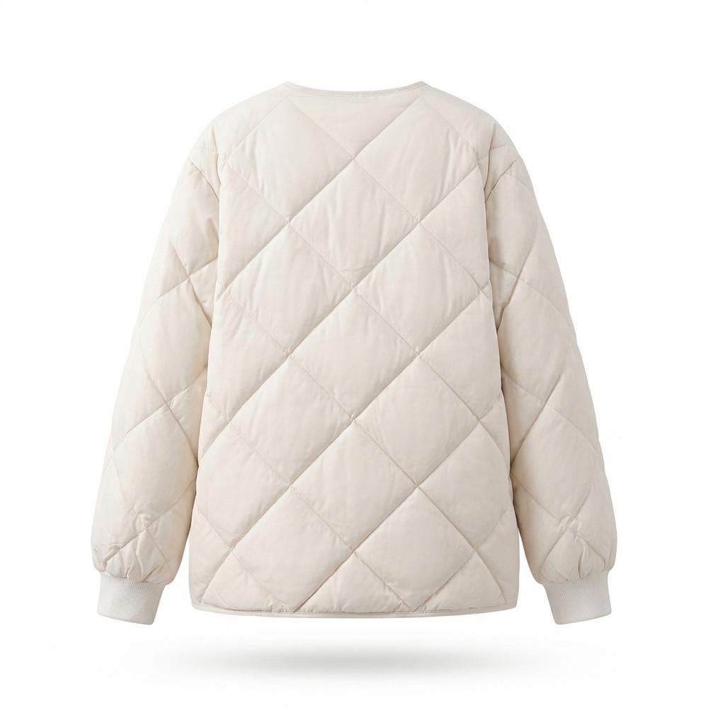 Lederjacken Outlet24 - Zinam | Gesteppt Kragenlos Jacke Damen