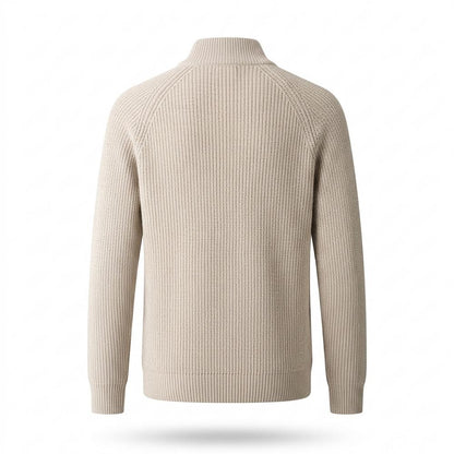 Lederjacken Outlet24 - Aefed | Gerippte Reißverschluss Strickjacke Herren