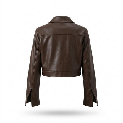 Lederjacken Outlet24 - Dizav | Gecroppt Langärmlig Lederjacke Damen