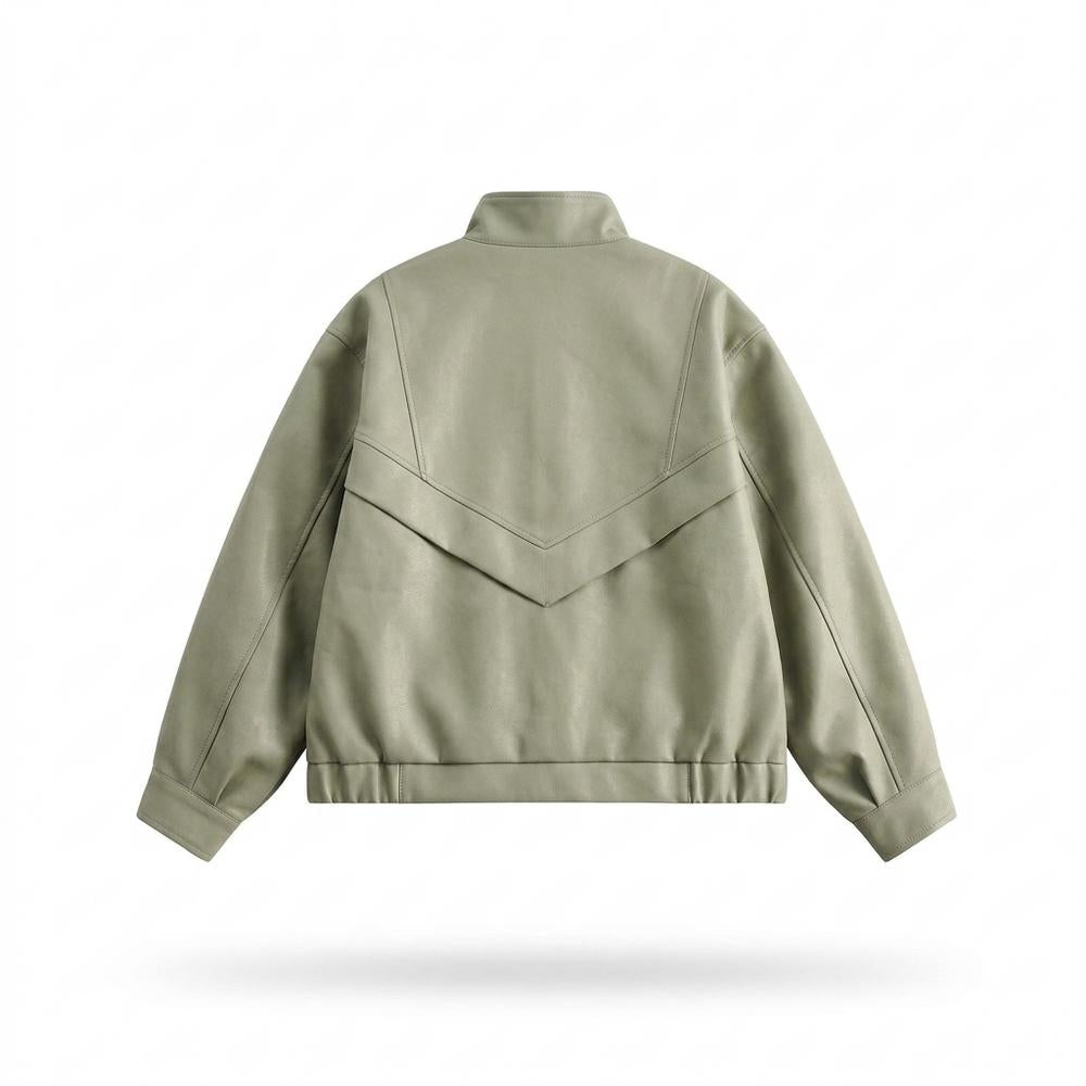 Lederjacken Outlet24 - Lasir | Weit Geschnittene Hochgeschlossene Jacke Unisex