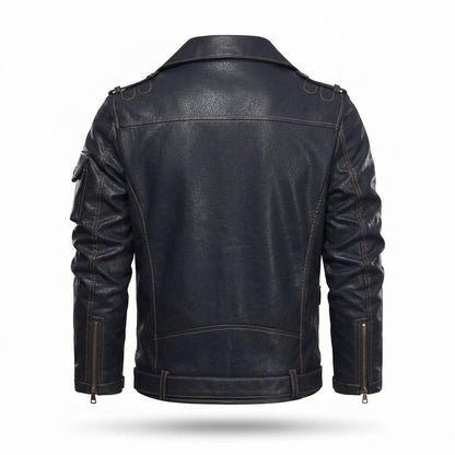 Lederjacken Outlet24 - Silik | Asymmetrisch Aufwendig Lederjacke Herren