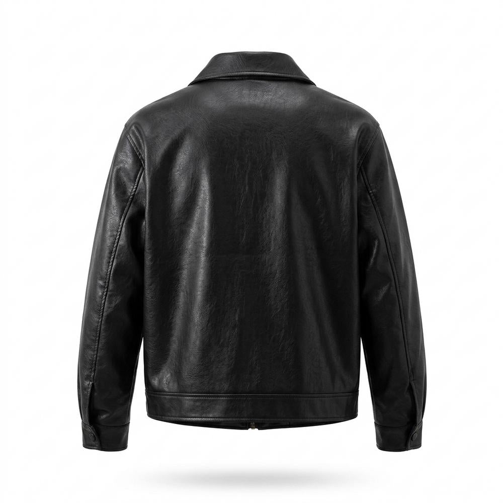 Lederjacken Outlet24 - Rovum | Gefütterte Genarbte Lederjacke Unisex