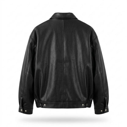 Lederjacken Outlet24 - Lomir | Kastig Geknöpft Lederjacke Unisex