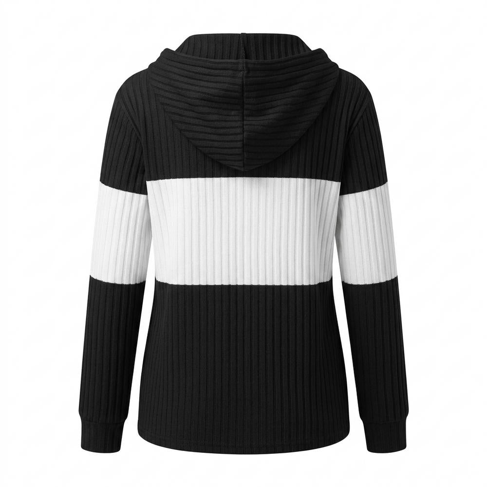 Lederjacken Outlet24 - Konov | Gerippt Langärmelig Hoodie Damen