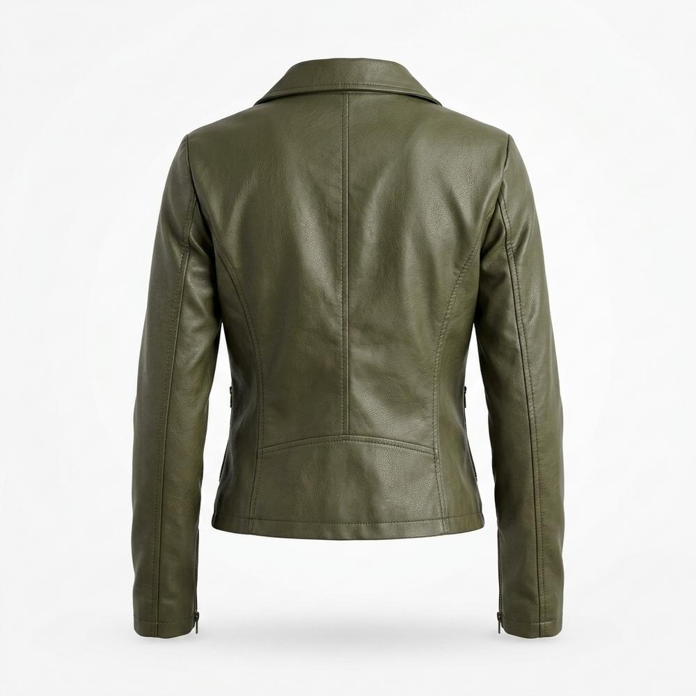 Lederjacken Outlet24 - Denid | Tailliert Unifarben Lederjacke Damen