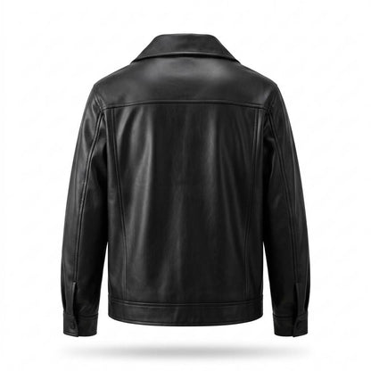 Lederjacken Outlet24 - Eizus | Geknöpft Glatt Lederjacke Herren