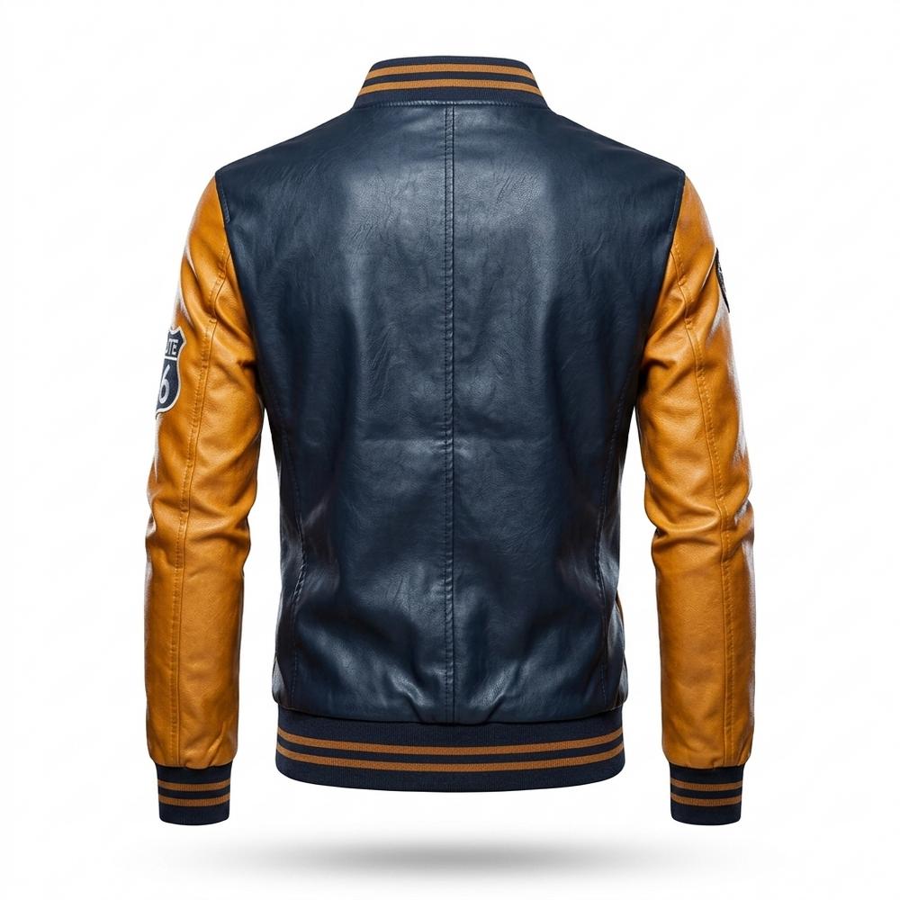 Lederjacken Outlet24 - Ruwen | Bestickt Geknöpft Lederjacke Herren