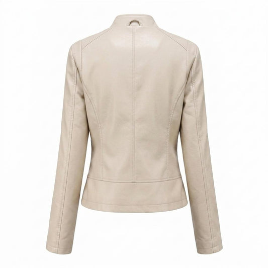 Lederjacken Outlet24 - Dugem | Nietenbesetzt Asymmetrisch Lederjacke Damen