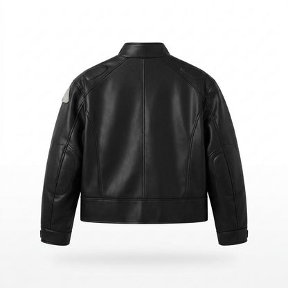Lederjacken Outlet24 - Domav | Applizierte Oversized Lederjacke Herren