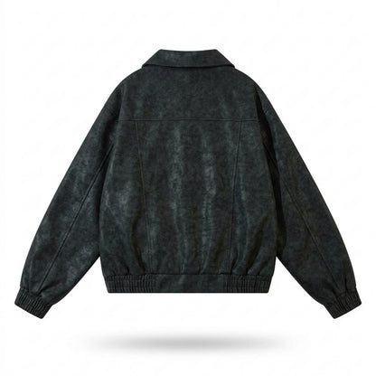 Lederjacken Outlet24 - Nakom | Strukturierte Gefütterte Lederjacke Unisex