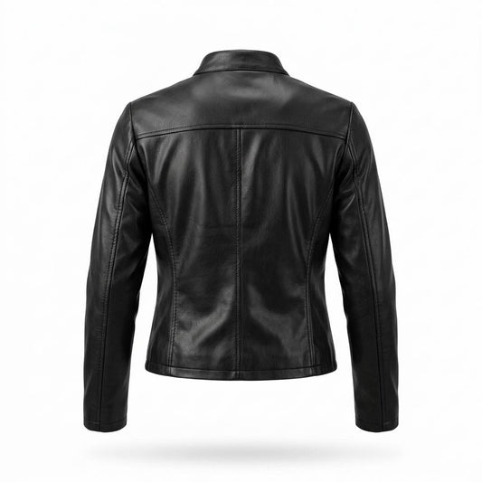 Lederjacken Outlet24 - Tewuv | Kragenlos Tailliert Lederjacke Damen