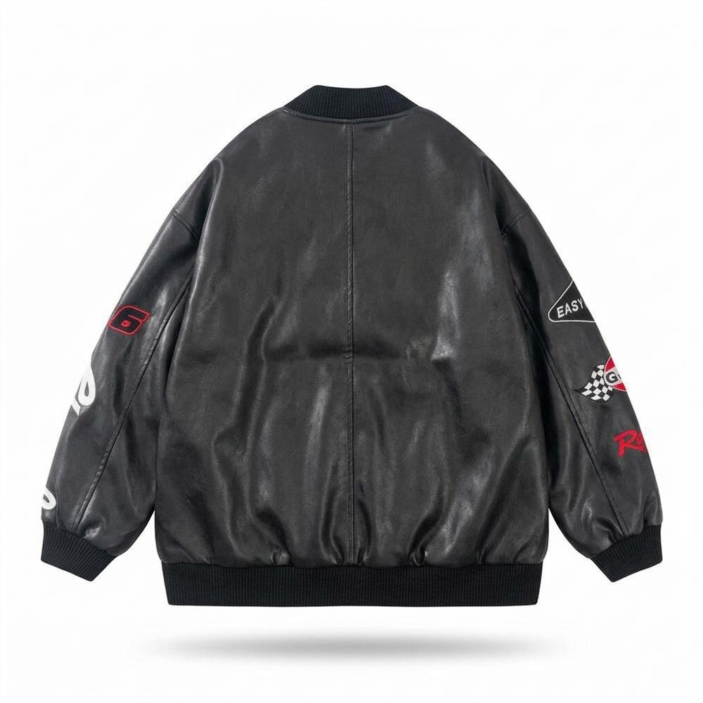 Lederjacken Outlet24 - Rizul | Bestickt Blousonartig Lederjacke Unisex