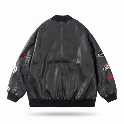 Lederjacken Outlet24 - Rizul | Bestickt Blousonartig Lederjacke Unisex