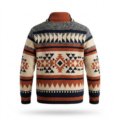 Lederjacken Outlet24 - Yuhik | Gemusterte Grobstrick Strickjacke Herren