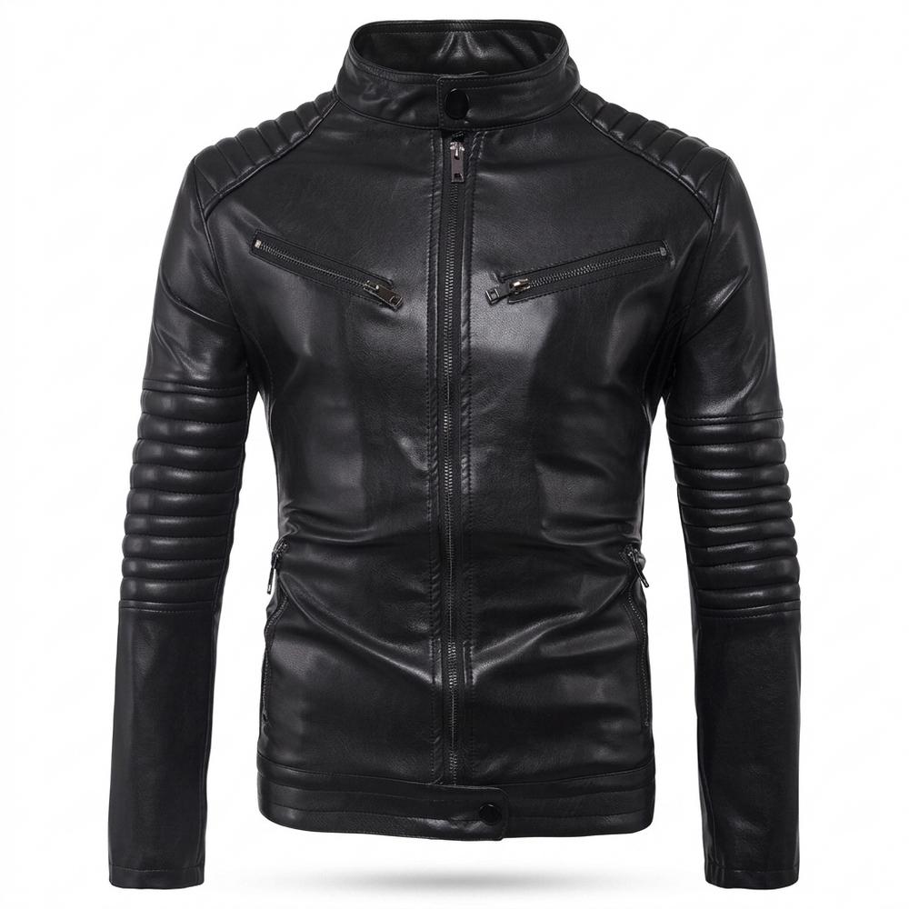 Lederjacken Outlet24 - Nufel | Gesteppt Tailliert Lederjacke Herren