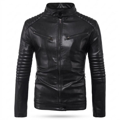 Lederjacken Outlet24 - Nufel | Gesteppt Tailliert Lederjacke Herren