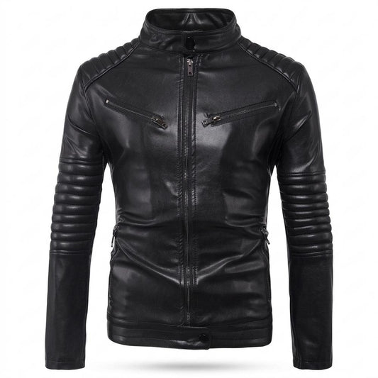 Lederjacken Outlet24 - Nufel | Gesteppt Tailliert Lederjacke Herren