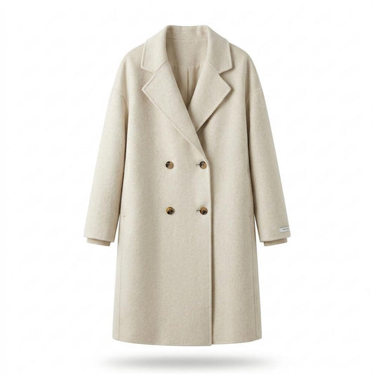 Lederjacken Outlet24 - Kosad | Zweireihiger Wollener Mantel Damen