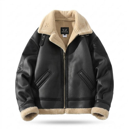 Lederjacken Outlet24 - Kesom | Warm Gefüttert Lederjacke Herren