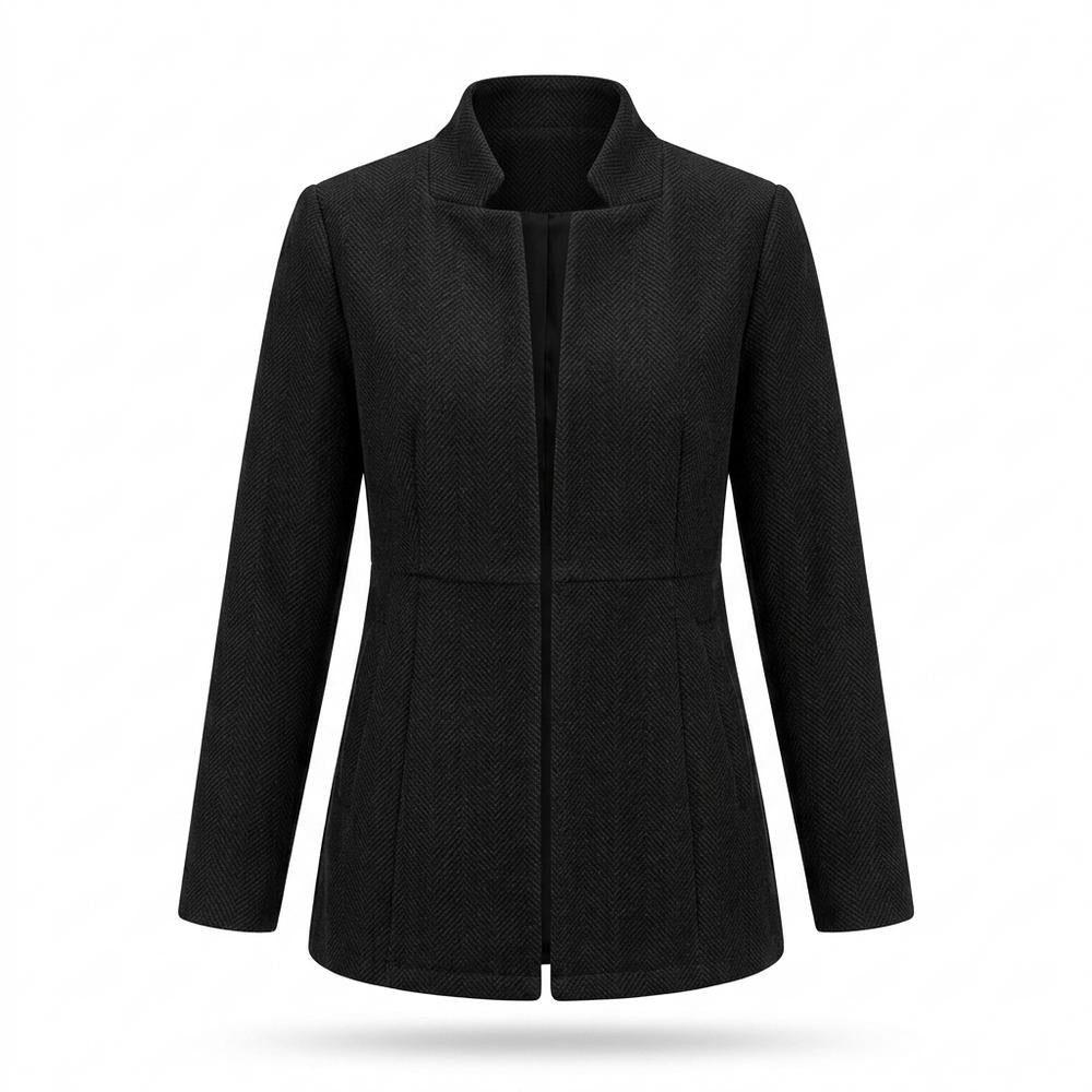 Lederjacken Outlet24 - Kupem | Kragenlos Strukturiert Jacke Damen