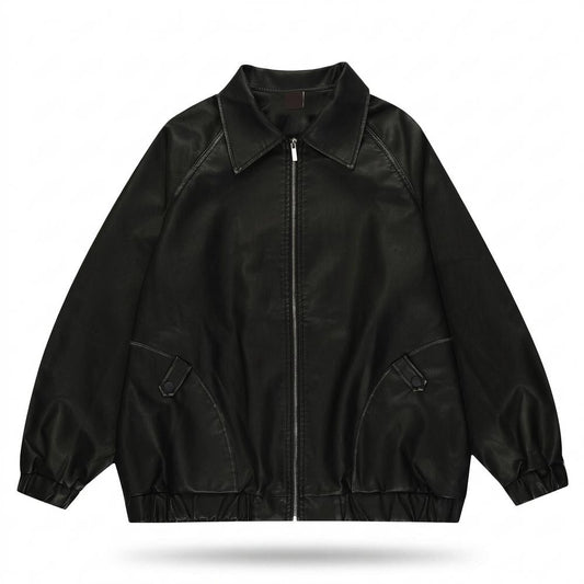 Lederjacken Outlet24 - Aobir | Glatte Weite Lederjacke Unisex