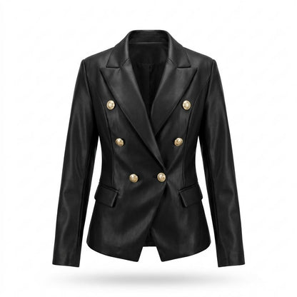 Lederjacken Outlet24 - Ditem | Zweireihig Tailliert Lederjacke Damen
