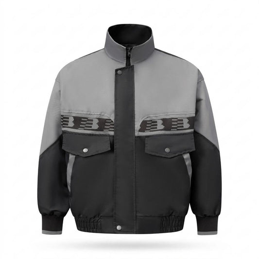 Lederjacken Outlet24 - Yegik | Zweifarbige Hochgeschlossene Jacke Unisex