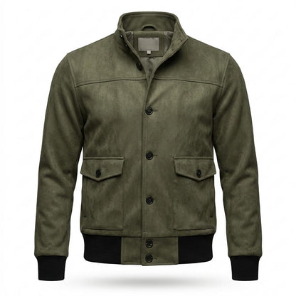 Lederjacken Outlet24 - Mewat | Geknöpfte Langärmelige Wildleder-Jacke Herren