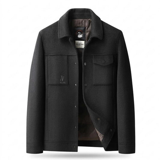 Lederjacken Outlet24 - Vowos | Wollig Geknöpft Jacke Herren