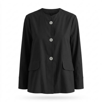 Lederjacken Outlet24 - Kakuk | Kragenlos Geknöpft Jacke Damen