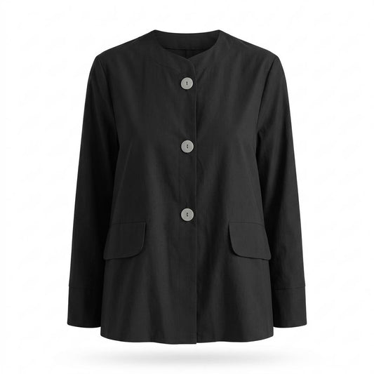 Lederjacken Outlet24 - Kakuk | Kragenlos Geknöpft Jacke Damen