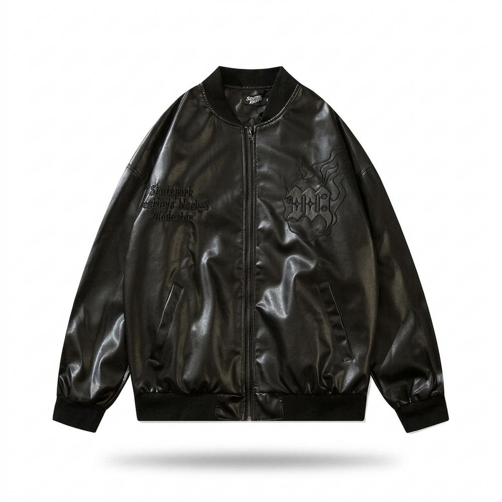 Lederjacken Outlet24 - Selor | Bestickt Glänzend Lederjacke Unisex