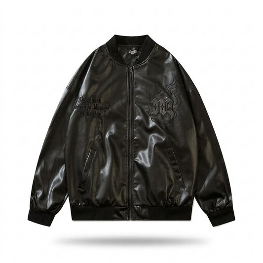 Lederjacken Outlet24 - Selor | Bestickt Glänzend Lederjacke Unisex