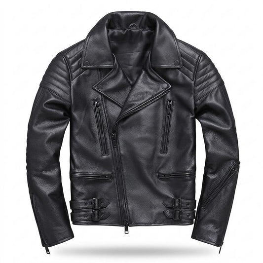 Lederjacken Outlet24 - Lufav | Gesteppt Asymmetrisch Lederjacke Herren