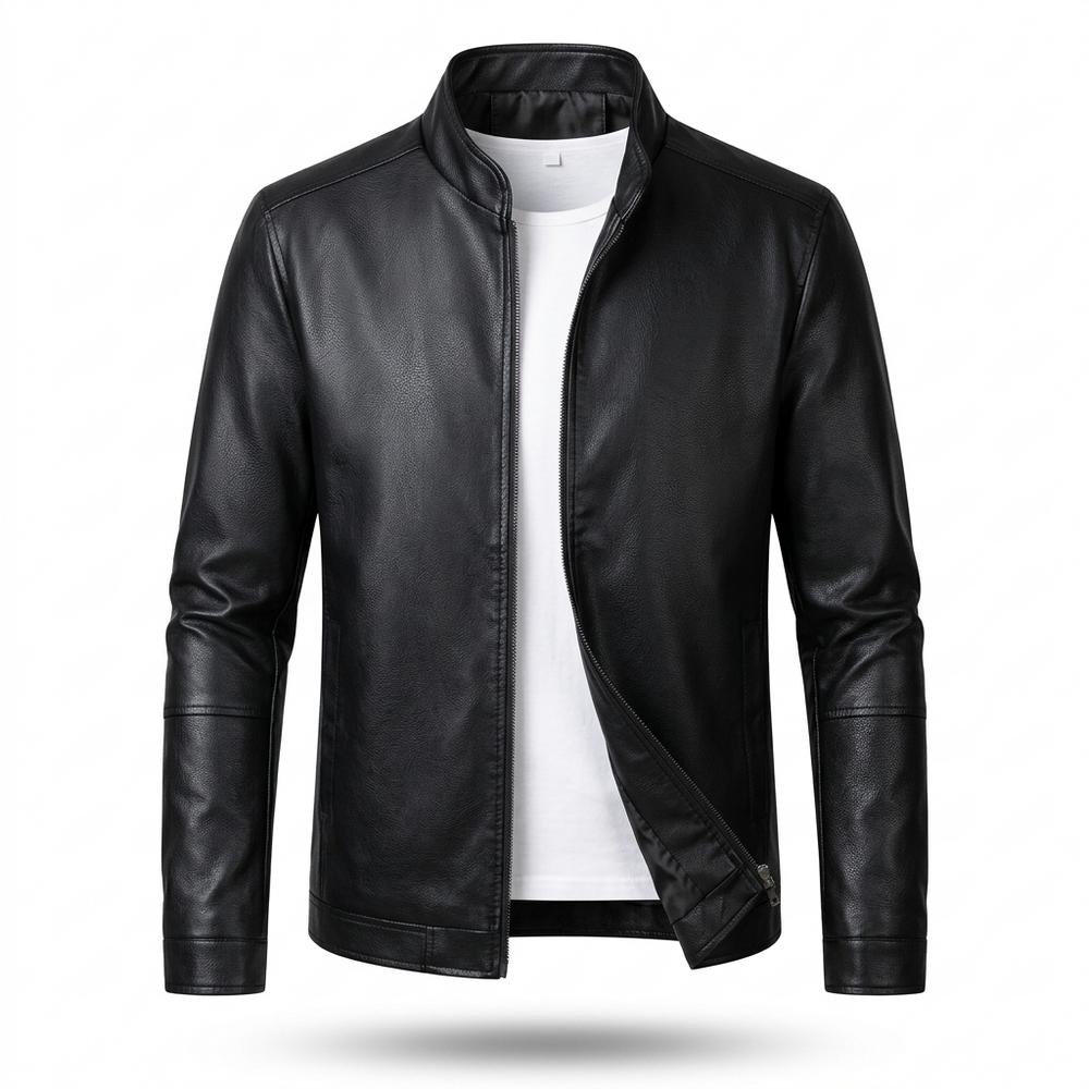 Lederjacken Outlet24 - Lesel | Körpernah Langärmlig Lederjacke Herren