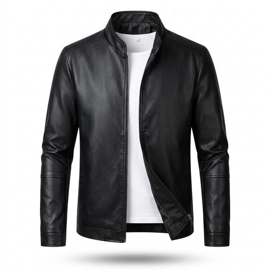 Lederjacken Outlet24 - Lesel | Körpernah Langärmlig Lederjacke Herren