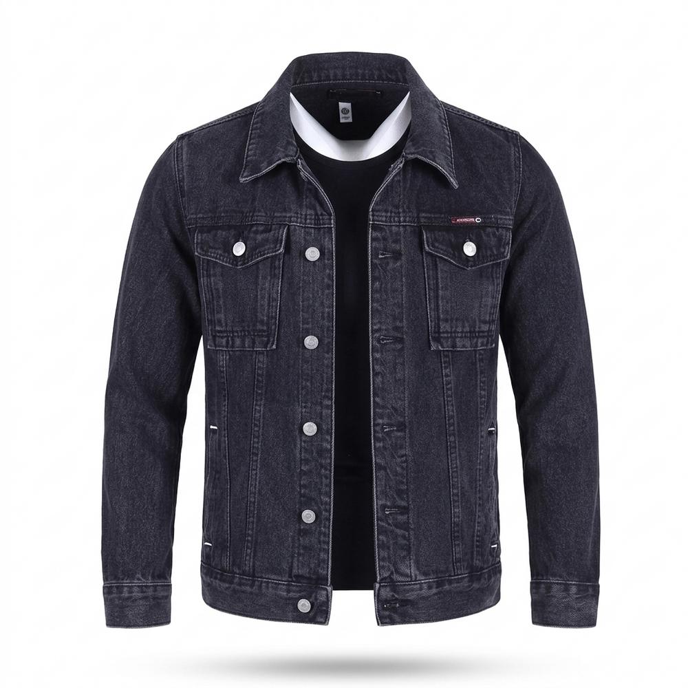 Lederjacken Outlet24 - Kagod | Geknöpft Gewaschen Jacke Herren