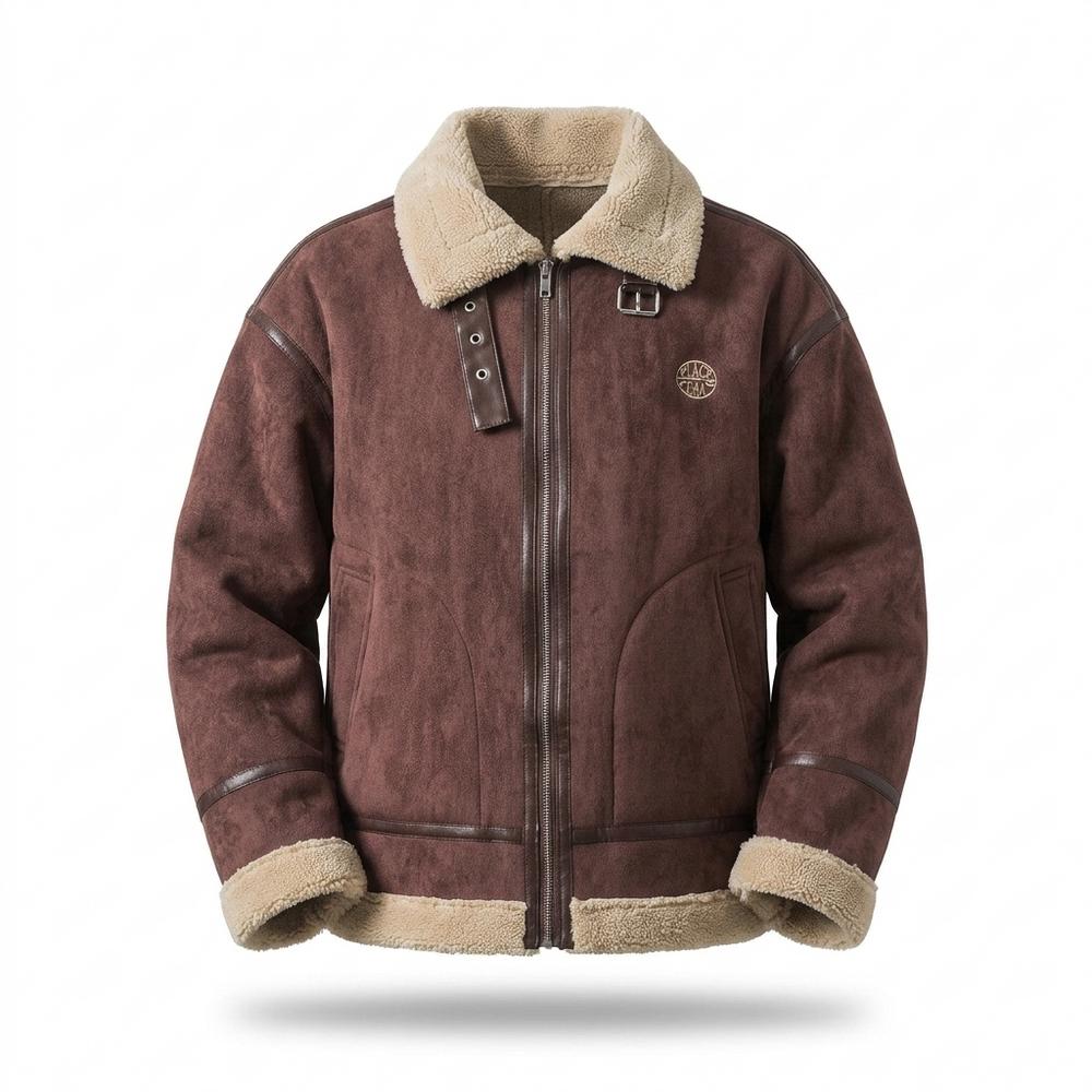 Lederjacken Outlet24 - Zilel | Gefütterte Kurze Wildleder-Jacke Unisex