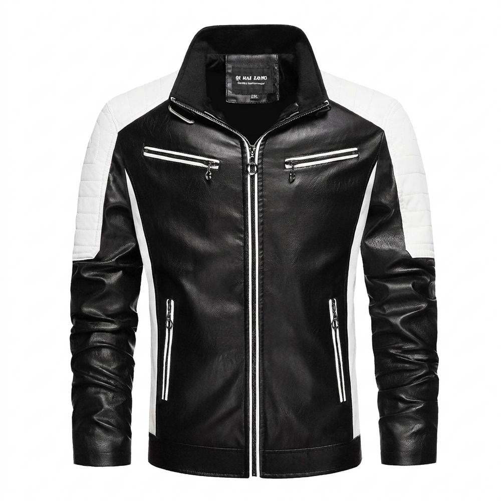 Lederjacken Outlet24 - Nesin | Gesteppt Zweifarbig Lederjacke Herren