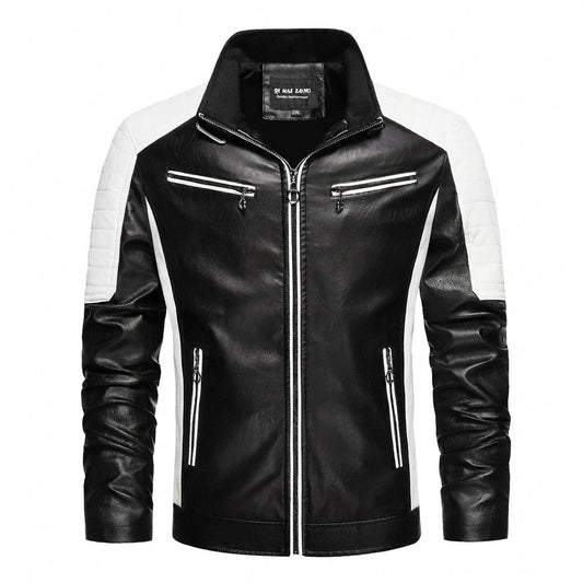 Lederjacken Outlet24 - Nesin | Gesteppt Zweifarbig Lederjacke Herren