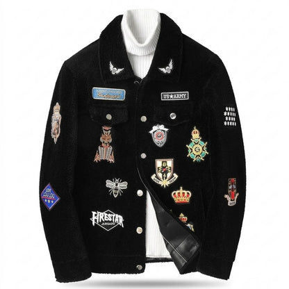 Lederjacken Outlet24 - Sepam | Bestickte Strukturierte Jacke Unisex