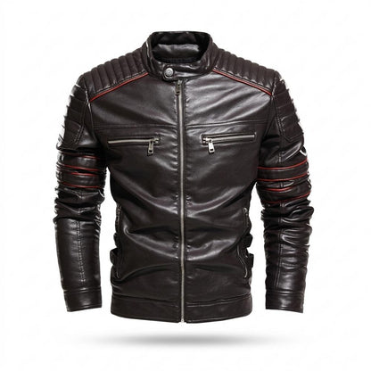Lederjacken Outlet24 - Viron | Gesteppt Tailliert Lederjacke Herren