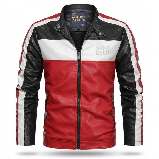 Lederjacken Outlet24 - Sanal | Mehrfarbig Gesteppt Lederjacke Herren