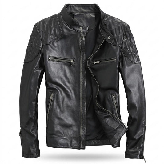 Lederjacken Outlet24 - Morun | Gesteppt Tailliert Lederjacke Herren
