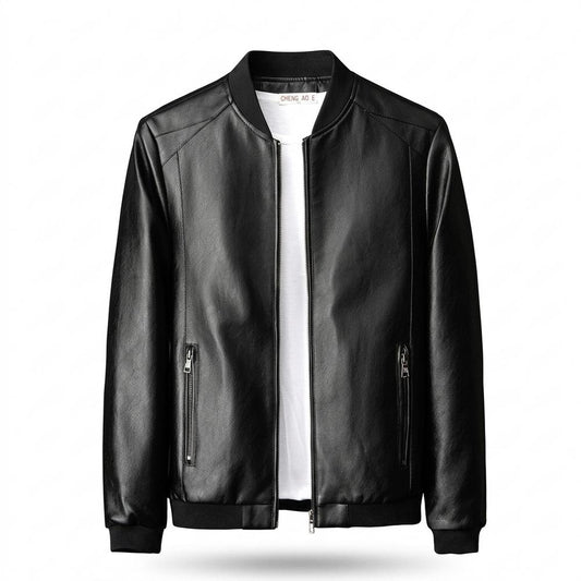 Lederjacken Outlet24 - Cetus | Glatte Gefütterte Lederjacke Herren