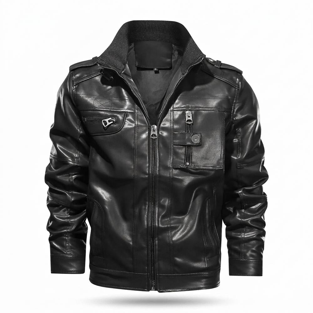 Lederjacken Outlet24 - Culok | Gefüttert Reißverschluss Lederjacke Herren