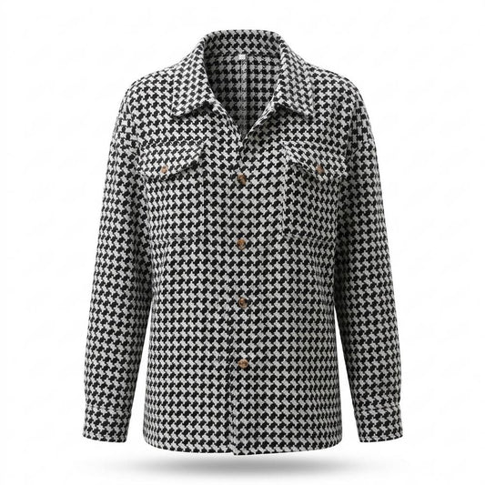 Lederjacken Outlet24 - Cogem | Gemusterte Geknöpfte Jacke Damen