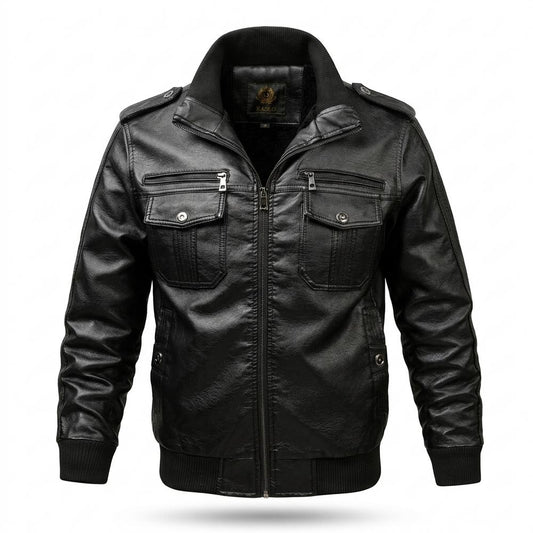 Lederjacken Outlet24 - Nivis | Gefüttert Detailreich Lederjacke Herren