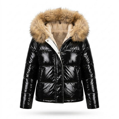 Lederjacken Outlet24 - Kemad | Glänzend Gefüttert Jacke Damen